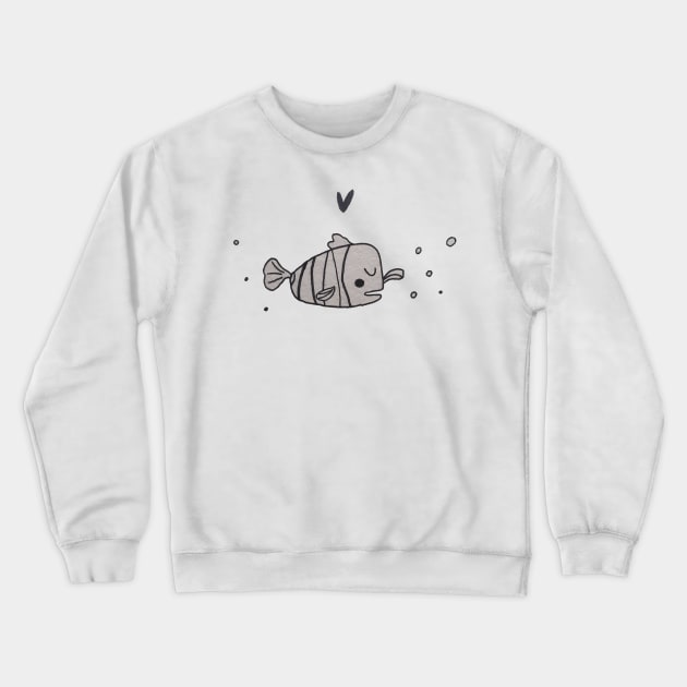 A cute fish - Drawing Crewneck Sweatshirt by Le petit fennec